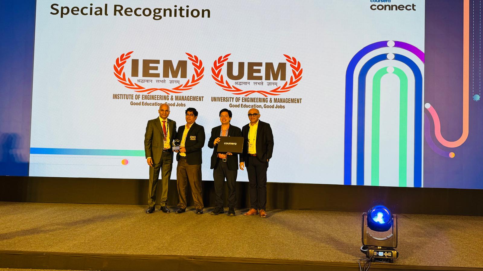 IEM-UEM Group Wins Prestigious Special Recognition Award for AI-Driven Academic Excellence