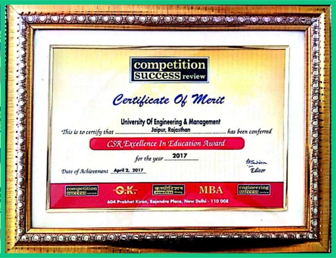 EDUCATION EXCELLENCE AWARD (Competition Success Review-2017)