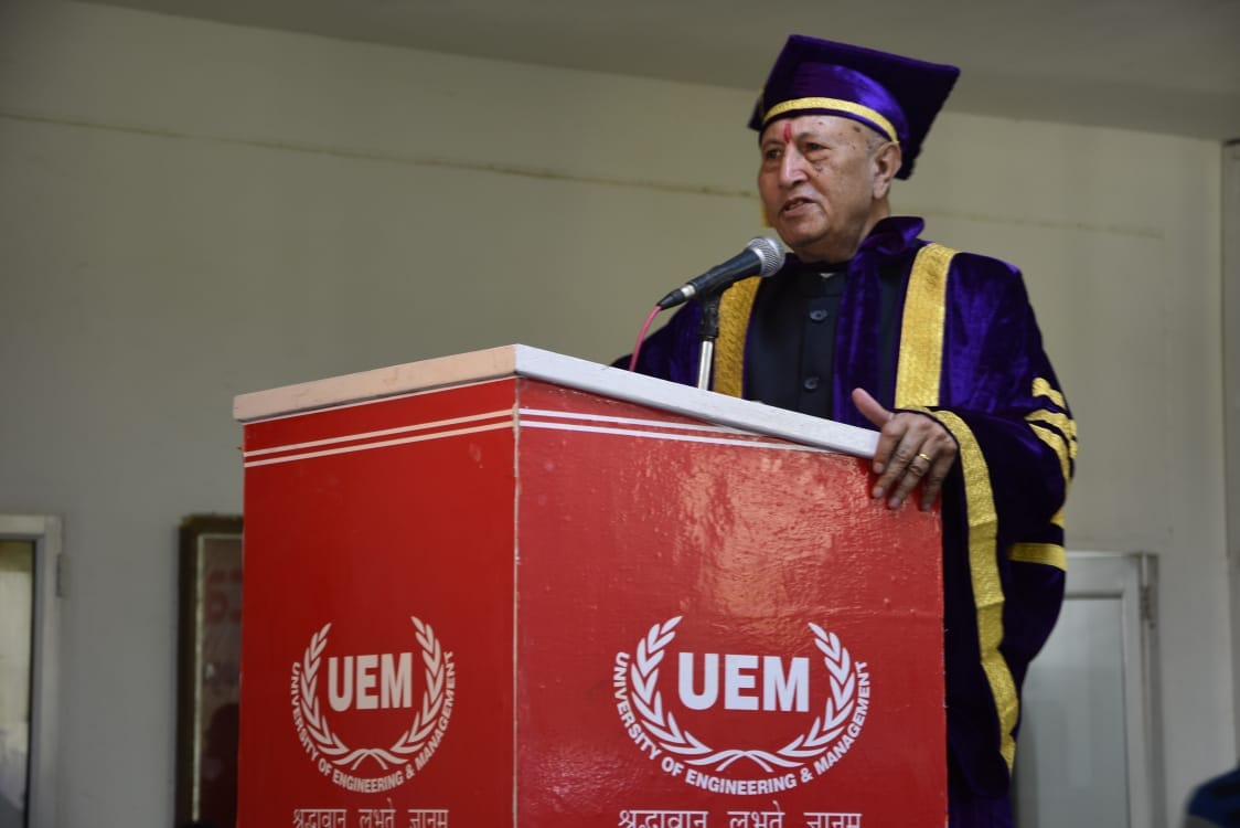Shri Shekhar Dutt, SM, IAS, Honorable Former Governor of Chhattisgarh, Former Defense Secretary, Govt. of India at Convocation  2019 at UEM Jaipur