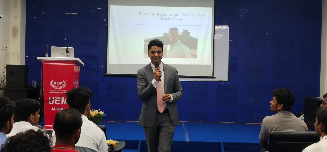 Motivational talk by Mr. Vikas Khichi, Business Strategist, Investment and Finance Adviser at UEM Jaipur