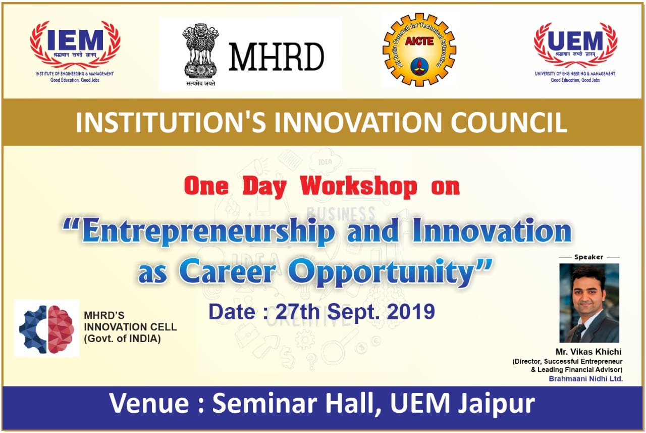 2nd session of the motivational talk by Mr. Vikas Khichi, Business Strategist, Investment and Finance Adviser at UEM Jaipur