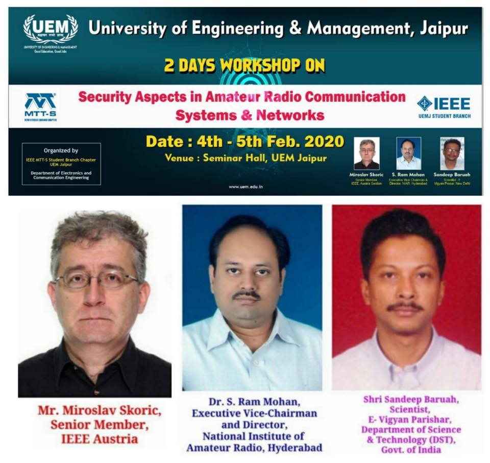 2-Day IEEE Workshop on "Security Aspects in Amateur Radio Communication Systems and Networks"
