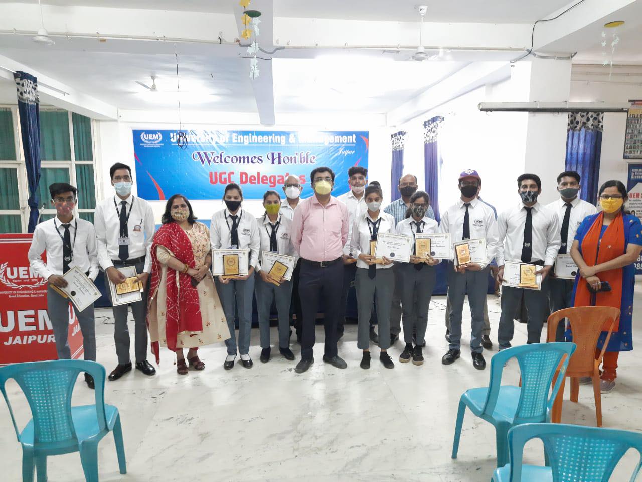 Vice-Chancellor's special award for January to May session, 2021 at the University of Engineering and Management (UEM), JAIPUR