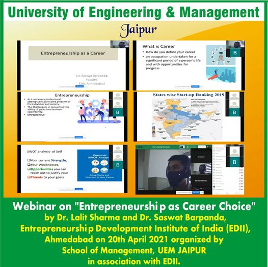 Webinar on Entrepreneurship as Career Choice    