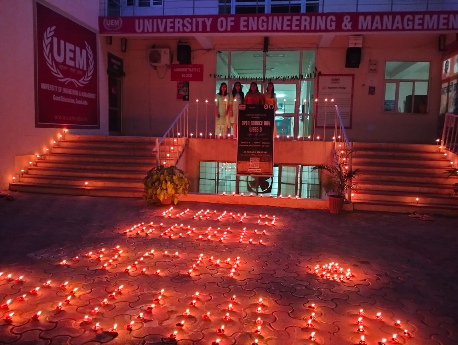 Diwali celebration at the campus by the students of the University of Engineering & Management (UEM), JAIPUR