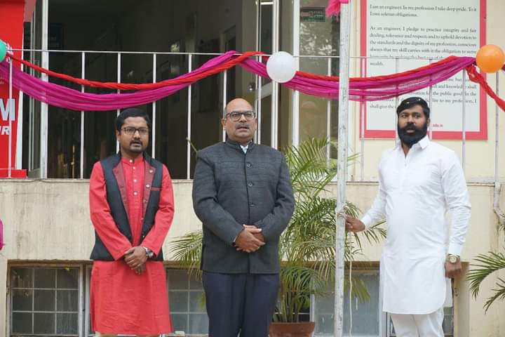 Flag hoisting ceremony was organized in the campus at the University of Engineering & Management (),  today at 10 AM, on the occasion of 74th Republic Day of India.