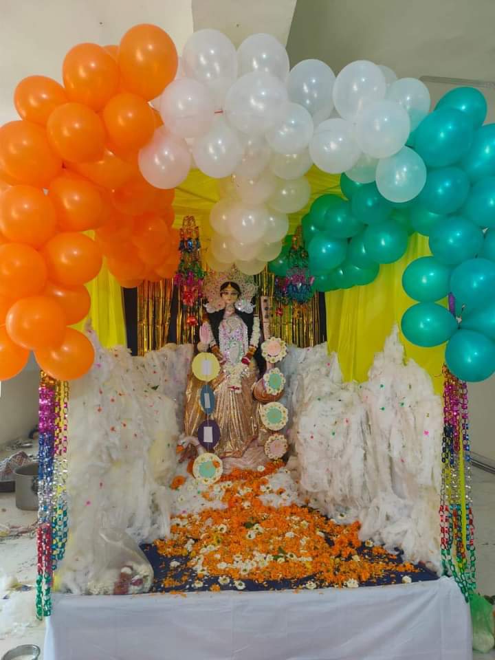 Saraswati Puja was organized in the campus at UEM Jaipur today.