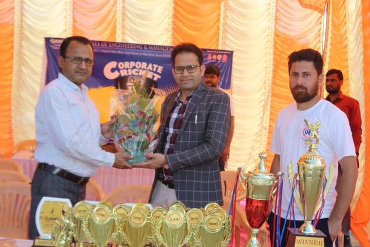 UEM CORPORATE CRICKET LEAGUE 2023 Organised from 4th to 5th March,2023 The CORPORATE CRICKET LEAGUE was inaugurated by our VC Sir, Dr.(Prof.) Biswajoy Chatterjee and first match was of UEM ROYALS and VIDHYUT SATHI.