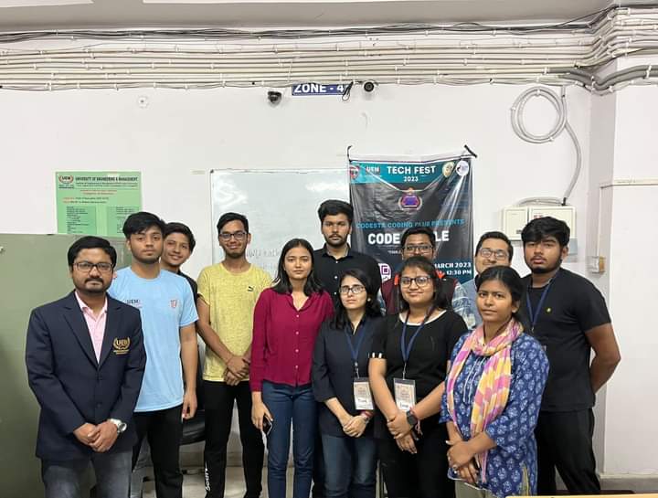 Codesta Coding Club of the University of Engineering & Management (UEM), JAIPUR in association with IIC and IQAC organized CRACK THE CODE - Debugging Competition and CODE BATTLE - Coding Competition in the techfest TECHUTOPIA 2023 on 19.03.23 in the Central lab of CSE Department for interested students of all years.