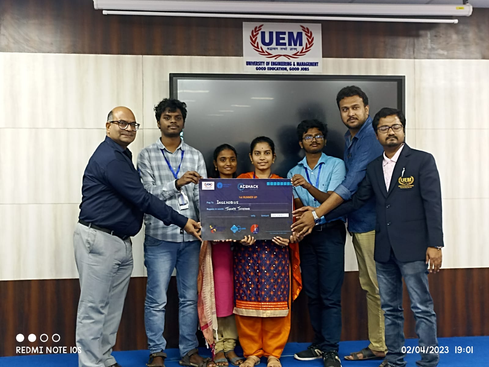 AceHack 2.0 - Hackathon was organized by the University of Engineering & Management (UEM), JAIPUR in association with Rajasthan Police, powered by Eduhub Community, Polygon, Devfolio, Dapps, Postman, Replit, Echo 3D, Beeceptor, Wolfram Language, Filecoin, Stickermule, Solana and Balsamic, with participation of 650+ tech students from all across the country.