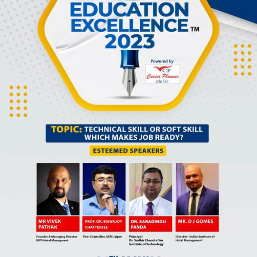 Prof. Dr. Biswajoy Chatterjee, VIce-Chancellor, University of Engineering & Management (UEM), JAIPUR will be speaking in this panel on the topic "Technical Skill or Soft Skill - which makes Job Ready?" in Zee 24 Ghanta at 8 PM Live, along with other dignitaries.