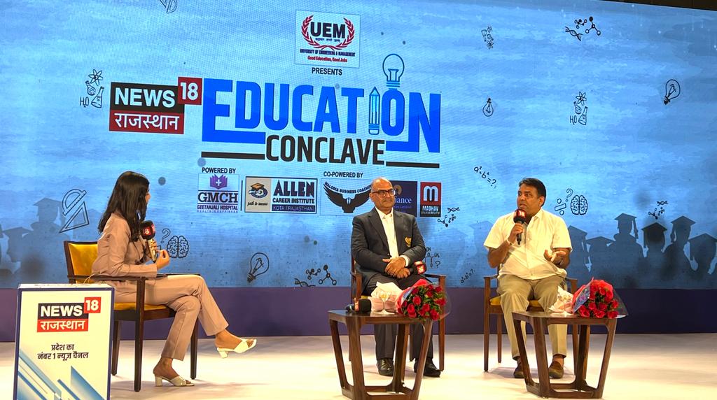 Prof. Dr. Pradeep Kumar Sharma, Registrar, University of Engineering & Management (UEM), JAIPUR speaking in a panel discussion in News 18 Rajasthan on the topic Role of Artificial Intelligence in our life and it's Applications.