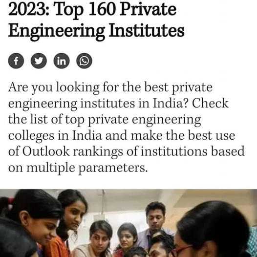 Congratulations to all family members of IEM-UEM Group  OUTLOOK - ICARE TOP COLLEGES OF INDIA Rankings 2023