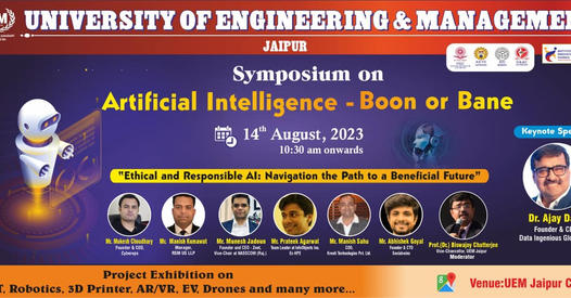 &  (),  is organizing a one day     -    in the basement auditorium of Academic Building-I, UEM Campus, Jaipur on 14th August, 2023 from 10.30 AM onwards, as per the detailed schedule attached herewith.