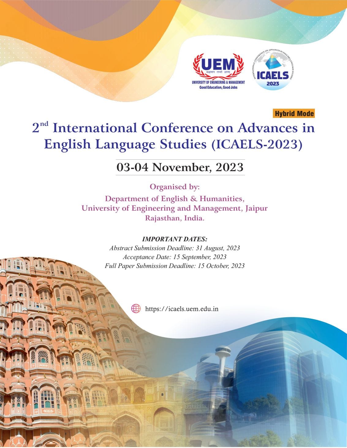 2nd International Conference on Advances in English Language Studies (ICAELS-2023), Nov 3rd & 4th, 2023