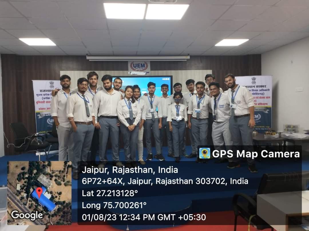 A Robotics workshop conducted under the Induction Programme for B.Tech 1st-year, of the University of Engineering & Management (UEM), JAIPUR.