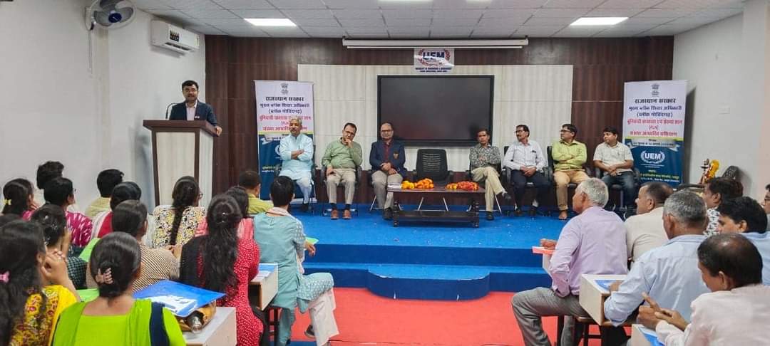 Chief Block Education Officer (Block Govindgarh), Government of Rajasthan is conducting a 12 days training session (from 31st July to 5th August, 2023 and 7th August to 12th August, 2023) for 640 primary school teachers in Basic Literacy and Numeracy (FLN), in the University of Engineering & Management (UEM), JAIPUR Campus.