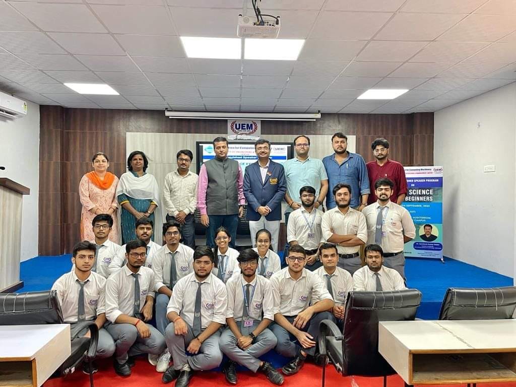 UEM Jaipur ACM Student Chapter conducted a Distinguished Speaker Program on Data Science for Beginners on 15th September, 2023 in the University of Engineering & Management (UEM), JAIPUR campus.