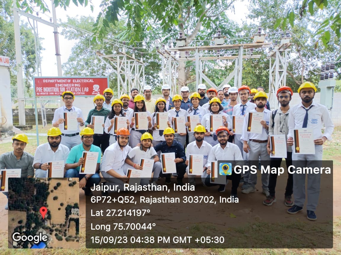Department of Electrical Engineering of the University of Engineering & Management, (UEM), JAIPUR, has organised a "6 days Pre Industrial Electrical Training