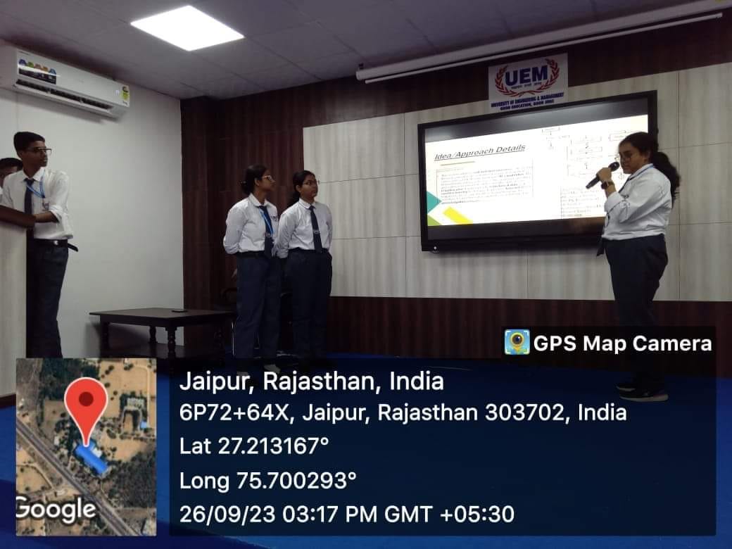 Hackathon for selection of students to participate in the Smart India Hackathon at the University of Engineering & Management (UEM),