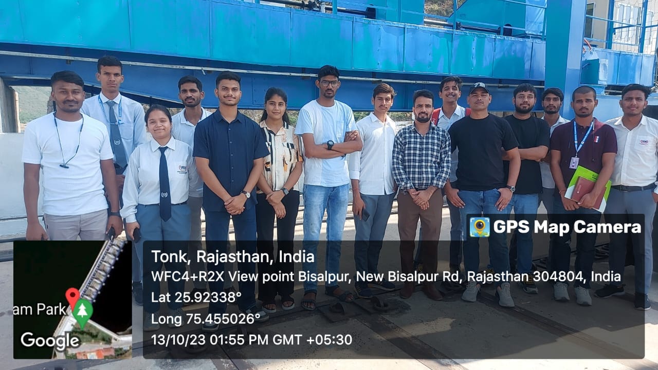 On 13.10.2023 Civil Engineering Department had conducted an Industrial Visit to Bisalpur Dam, Water Resource Department (WRD) Project, Govt. Of Rajasthan.