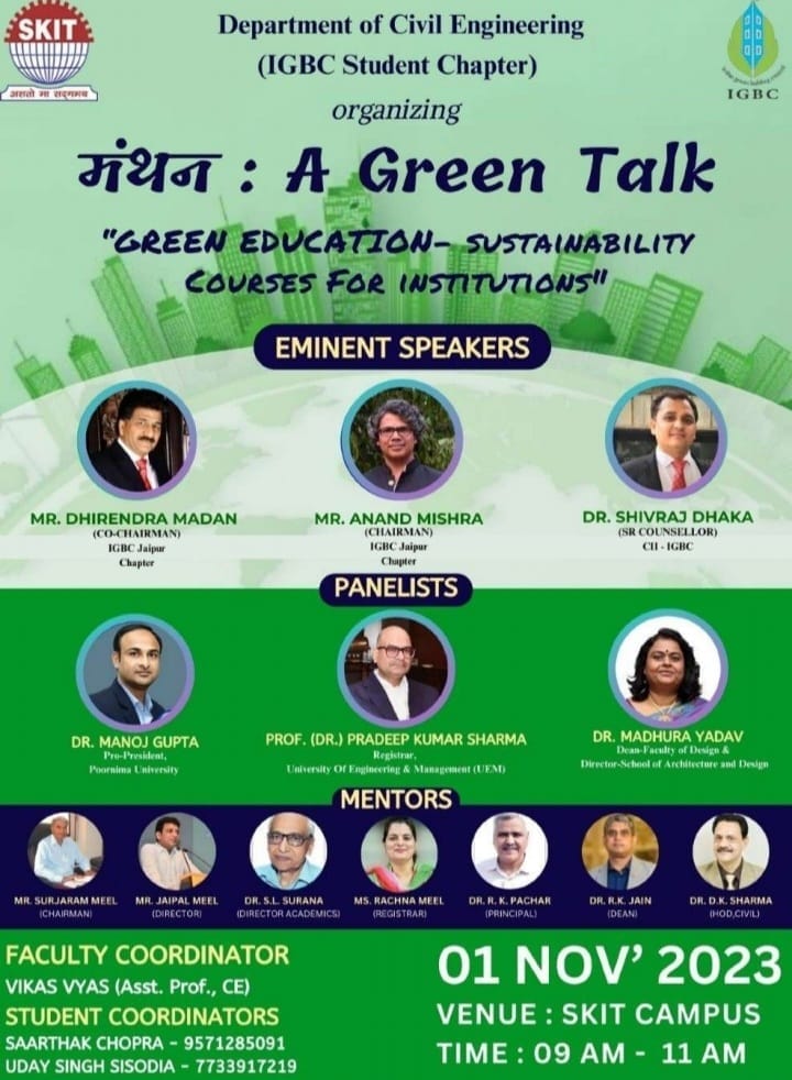 Civil Engineering Department, University of Engineering and Management, Jaipur participated in a Indian Green Building Council (IGBC).