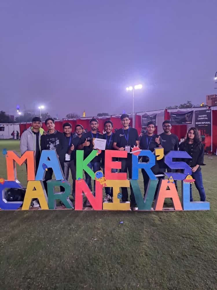 Student of Shunya Student Chapter of University of Engineering Management, Jaipur become first runner up at makers-carnival at JECRC University, Jaipur.