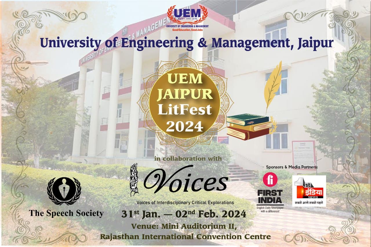 UEM Jaipur, proudly announces its FIRST-EVER Literature Fest - UEM Jaipur LitFest -2024 at the Rajasthan International Convention Center.