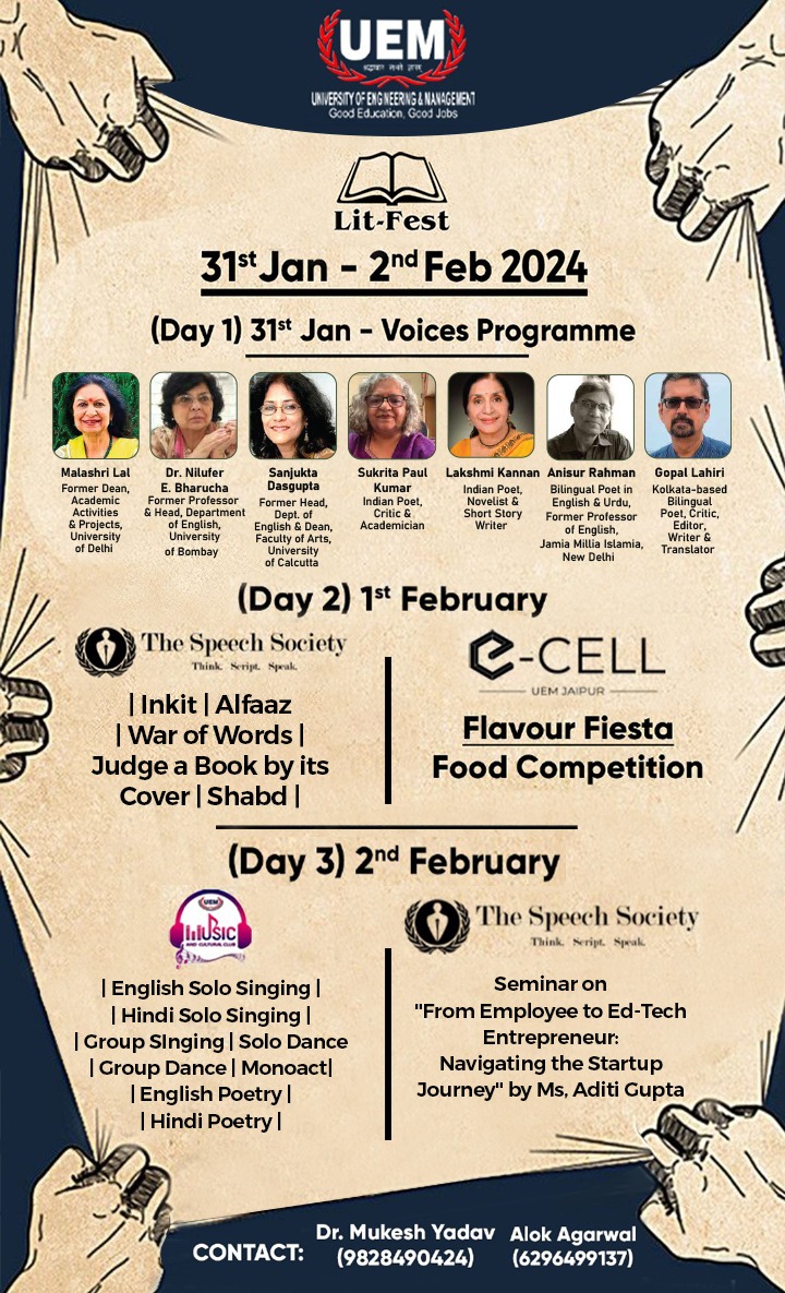 WELCOME TO UEM JAIPUR LITFEST-2024