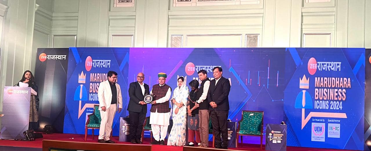 University of Engineering and Management UEM Jaipur has received the award for EXCELLENCE IN EDUCATION IN RAJASTHAN during the program MARUDHARA BUSINESS ICON 2024