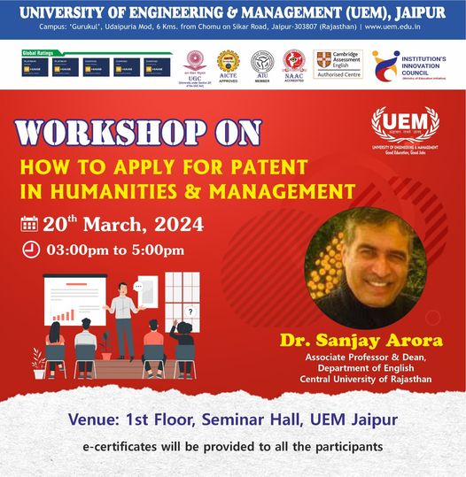 Workshop on How to Apply for Patent in Humanities and Management