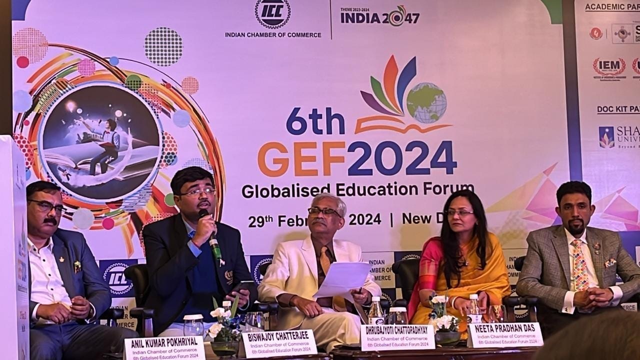 Today, Prof. Dr. Biswajoy Chatterjee, Vice Chancellor, UEM Jaipur was in Delhi, for participating in a panel discussion session at Indian Chamber of Commerce's "Globalised Education Forum".