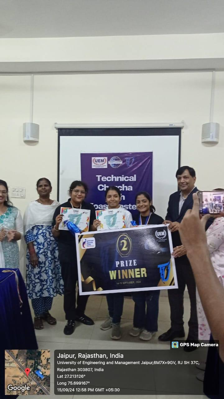 Technical Charcha with Toastmasters: A Celebration of Intellect and Oratory organizer: UEM Jaipur Toastmasters Club.