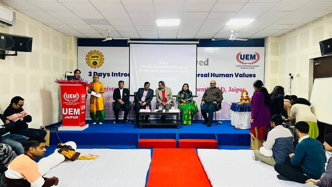 AICTE-Approved Faculty Development Program on Universal Human Values at University of Engineering and Management, Jaipur.