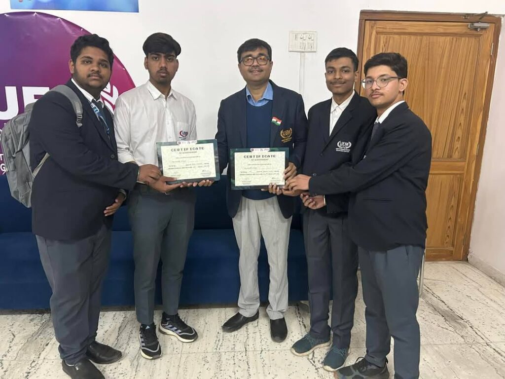 Students of University of Engineering & Management (UEM), JAIPUR have won all 1st, 2nd and 3rd positions at both Robo Soccer and Robo War events at NIT Srinagar.