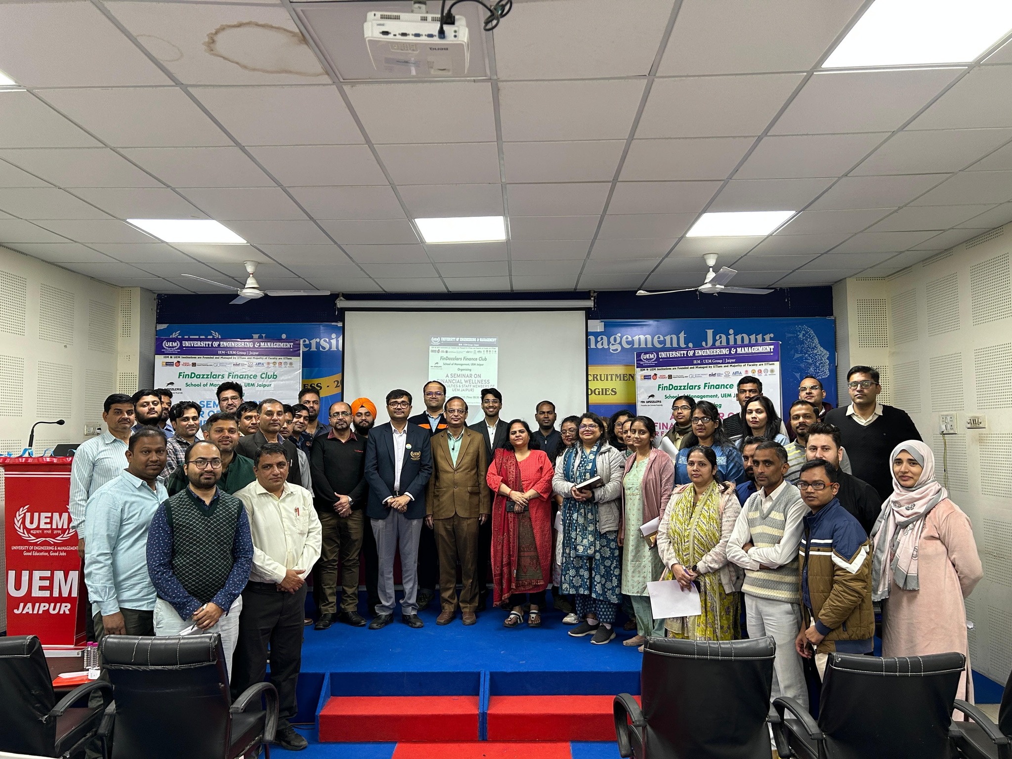 University of Engineering & Management, Jaipur presents a seminar on Financial Wellness for Staff and faculties organized by: Fin Dazzlers Finance Club of School of Management
