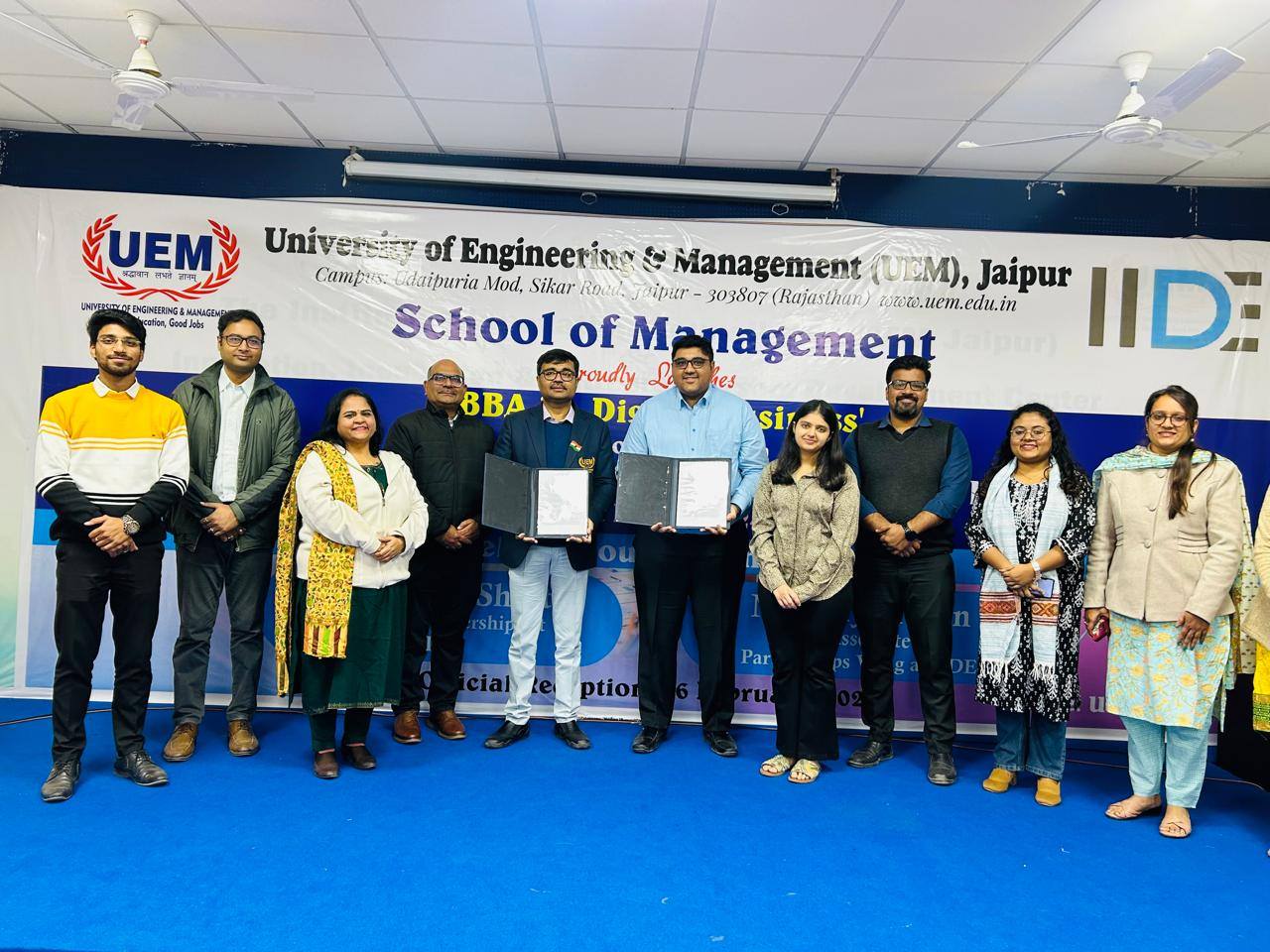 We are pleased to announce that UEM Jaipur has signed an MOU with IIDE to drive innovation and excellence in BBA Digital Business education!