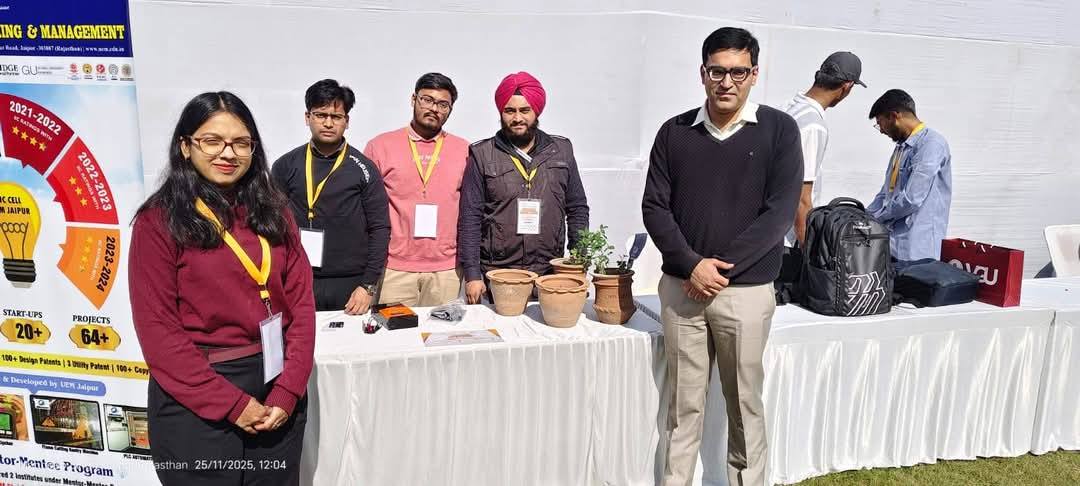 University of Engineering & Management (UEM), Jaipur is pleased to share its active participation in the Institution’s Innovation Council (IIC) Regional Meet 2025, held on 25th November 2025 at Vivekananda Global University, Jaipur.